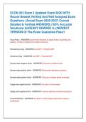 ECON 203 Exam 3 Updated Exam 2026 WITH   Recent Newest Verified And Well Analyzed Exam   Questions  &lpar;Actual Exam 2026-2027&rpar; Correct   Detailed & Verified ANSWERS &lpar;100&percnt; Accurate   Solutions&rpar; ALREADY GRADED A&plus;&vert;&vert;NEWEST   VERSION Of The Exam Guarantee Pass&excl;&excl;