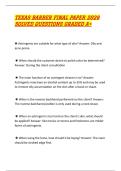 TEXAS BARBER FINAL PAPER 2026 SOLVED QUESTIONS GRADED A&plus; 