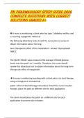 PN PHARMACOLOGY STUDY GUIDE 2026 COMPLETE QUESTIONS WITH CORRECT SOLUTIONS GRADED A&plus; 