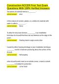 Construction NCCER First Test Exam Questions With 100- Verified Answers&period;docx