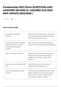 Fundamental HESI EXAM QUESTIONS AND ANSWERS GRADED A&plus; ASSURED SUCCESS NEW UPDATE 2025&sol;2026 