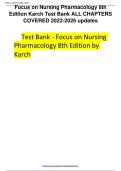 TEST BANK for Focus on Nursing Pharmacology 8th Edition &ndash; Amy M&period; Karch &vert; All Chapters 1&ndash;59 &vert; Verified Questions & Answers &vert; NCLEX &sol; HESI Prep &vert; 2022&ndash;2026 Updated &vert; A&plus; Grade Guaranteed