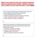 NREMT ACTUAL PRACTICE EXAM 2026 NEWEST EXAM WITH  COMPLETE QUESTIONS AND CORRECT ANSWERS &lpar;VERIFIED  100&percnt;&rpar; COMPLETE ACTUAL PRACTICE EXAM LATEST UPDATE 