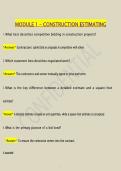 Module 1 &ndash; Construction Estimating Exam Questions & Verified Answers &vert; Complete Study Guide&comma; Practice Test & Detailed Solutions &vert; Guaranteed Pass