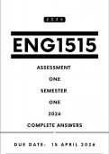 ENG1515 Assignment 1 Answers - Semester 1 &comma; 2026 &vert; Due Date 15 April 2026