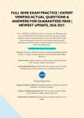 FULL NHIE EXAM PRACTICE &vert; EXPERT VERIFIED ACTUAL QUESTIONS & ANSWERS FOR GUARANTEED PASS &vert; NEWEST UPDATE&comma; 2026-2027&period;  