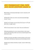 HESI PHARMACOLOGY FINAL PAPER 2026 SOLVED QUESTIONS GRADED A&plus;