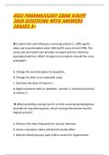HESI PHARMACOLOGY EXAM SCRIPT 2026 QUESTIONS WITH ANSWERS GRADED A&plus;