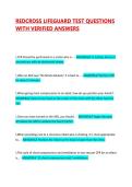 REDCROSS LIFEGUARD TEST QUESTIONS WITH VERIFIED ANSWERS