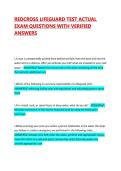 REDCROSS LIFEGUARD TEST ACTUAL EXAM QUESTIONS WITH VERIFIED ANSWERS