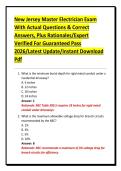 New Jersey Master Electrician Exam With Actual Questions & Correct Answers&comma; Plus Rationales&sol;Expert Verified For Guaranteed Pass 2026&sol;Latest Update&sol;Instant Download Pdf