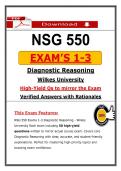 NSG 550 Exams 1&ndash;3 &lpar;PDF&rpar; &vert; 2026 Diagnostic Reasoning Questions &vert; Full Bundle