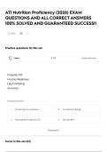 ATI Nutrition Proficiency &lpar;2026&rpar; EXAM QUESTIONS AND ALL CORRECT ANSWERS 100&percnt; SOLVED AND GUARANTEED SUCCESS&excl;&excl;