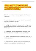 TEXAS MASTER PLUMBING TEST BANK 2026 ACTUAL QUESTIONS AND SOLUTIONS GRADED A&plus;