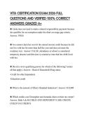 VITA CERTIFICATION EXAM 2026 FULL  QUESTIONS AND VERIFIED 100&percnt; CORRECT  ANSWERS GRADED A&plus; 