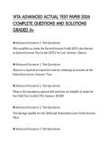 VITA ADVANCED ACTUAL TEST PAPER 2026  COMPLETE QUESTIONS AND SOLUTIONS  GRADED A&plus; 
