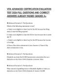 VITA ADVANCED CERTIFICATION EVALUATION  TEST 2026 FULL QUESTIONS AND CORRECT  ANSWERS ALREADY PASSED GRADED A&plus;