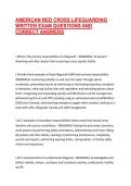 AMERICAN RED CROSS LIFEGUARDING WRITTEN EXAM QUESTIONS AND CORRECT ANSWERS