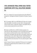 VITA ADVANCED FINAL PAPER 2026 TESTED  QUESTIONS WITH FULL SOLUTION GRADED  A&plus;