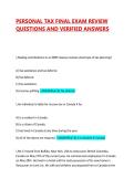 PERSONAL TAX FINAL EXAM REVIEW QUESTIONS AND VERIFIED ANSWERS