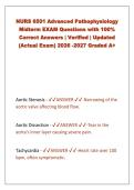 NURS 6501 Advanced Pathophysiology  Midterm EXAM Questions with 100&percnt;  Correct Answers &vert; Verified &vert; Updated  &lpar;Actual Exam&rpar; 2026 -2027 Graded A&plus;