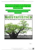 Test Bank - Biostatistics for the Biological and Health Sciences&comma; 2nd Edition &lpar;Triola&comma; 2018&rpar; Chapter 1-14 &vert; All Chapters