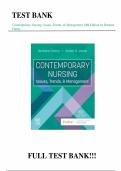 Test bank for Contemporary Nursing&colon; Issues&comma; Trends&comma; and Management 10th Edition all chapters fully covered with test questions and answers guide A&plus;
