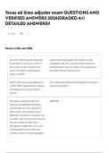 Texas all lines adjuster exam QUESTIONS AND VERIFIED ANSWERS 2026&lpar;GRADED A&plus;&rpar; DETAILED ANSWERS&excl;&excl;