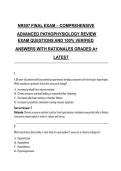 NR507 Advanced Pathophysiology Exam &vert; 200 Questions & Answers &vert; Grad School