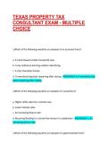 TEXAS PROPERTY TAX CONSULTANT EXAM - MULTIPLE CHOICE