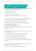ADN 7 Practice Questions &num;1 and Answers Updated 2026