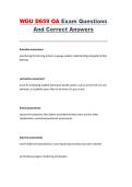 WGU D659 &ndash; Western Governors University &ndash; Assessment Exam Questions with Answers