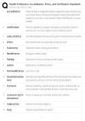 Health Professions Accreditation &sol; Score 100&percnt; &sol; New Version 2025 Update &sol; Ethics & Certification Standards Study Guide