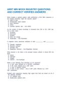 ARRT MRI MOCK REGISTRY QUESTIONS AND CORRECT VERIFIED ANSWERS