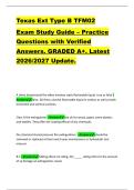 Texas Ext Type B TFM02  Exam Study Guide &ndash; Practice  Questions with Verified  Answers&period; GRADED A&plus;&period; Latest  2026&sol;2027 Update&period;  