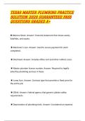 TEXAS MASTER PLUMBING PRACTICE SOLUTION 2026 GUARANTEED PASS QUESTIONS GRADED A&plus; 