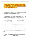 TEXAS MASTER PLUMBING REVIEW SHEET 2026 FULL QUESTIONS WITH ANSWERS GRADED A&plus; 