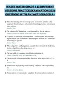 WASTE WATER GRADE 1 &vert;3 DIFFERENT VERSIONS PRACTICE EXAMINATION 2026 QUESTIONS WITH ANSWERS GRADED A&plus;