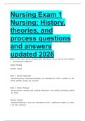 Nursing Exam 1 Nursing&colon; History&comma; theories&comma; and process questions and answers updated 2026