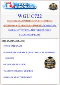 WGU C722 EXAM WITH COMPLETE CORRECT  QUESTIONS AND VERIFIED ANSWERS &sol; EXAM STUDY  GUIDE &sol; LATEST UPDATED VERSION &sol; 100&percnt;  GUARANTEED PASS&excl;&excl; &lpar;2026&sol;2027&rpar;&period; 