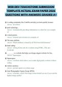 WEB DEV TOUCHSTONE SUBMISSION TEMPLATE ACTUAL EXAM PAPER 2026 QUESTIONS WITH ANSWERS GRADED A&plus;
