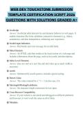 WEB DEV TOUCHSTONE SUBMISSION TEMPLATE CERTIFICATION SCRIPT 2026 QUESTIONS WITH SOLUTIONS GRADED A&plus;