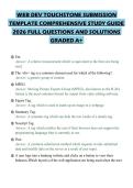WEB DEV TOUCHSTONE SUBMISSION TEMPLATE COMPREHENSIVE STUDY GUIDE 2026 FULL QUESTIONS AND SOLUTIONS GRADED A&plus;