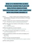 WGU C212 MARKETING GLOBAL STRATEGIC MARKETING PLAN FOR HEALTHTECH INNOVATIONS CERTIFICATION SCRIPT 2026 QUESTIONS WITH SOLUTIONS GRADED A&plus;