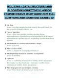 WGU C949 &ndash; DATA STRUCTURES AND ALGORITHMS OBJECTIVE V1 AND V2 ACTUAL EXAM PAPER 2026 QUESTIONS WITH ANSWERS GRADED A&plus;