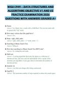 WGU C949 &ndash; DATA STRUCTURES AND ALGORITHMS OBJECTIVE V1 AND V2 PRACTICE EXAMINATION 2026 QUESTIONS WITH ANSWERS GRADED A&plus;
