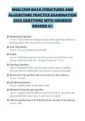 WGU C949 DATA STRUCTURES AND ALGORITHMS PRACTICE EXAMINATION 2026 QUESTIONS WITH ANSWERS GRADED A&plus;