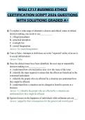 WGU C717 BUSINESS ETHICS CERTIFICATION SCRIPT 2026 QUESTIONS WITH SOLUTIONS GRADED A&plus;