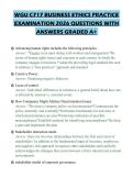 WGU C717 BUSINESS ETHICS FINAL TEST 2026 QUESTIONS WITH CORRECT ANSWERS GRADED A&plus;