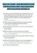 WGU C816 ZQM1 &colon; EHR IMPLEMENTATION CERTIFICATION SCRIPT 2026 QUESTIONS WITH SOLUTIONS GRADED A&plus;